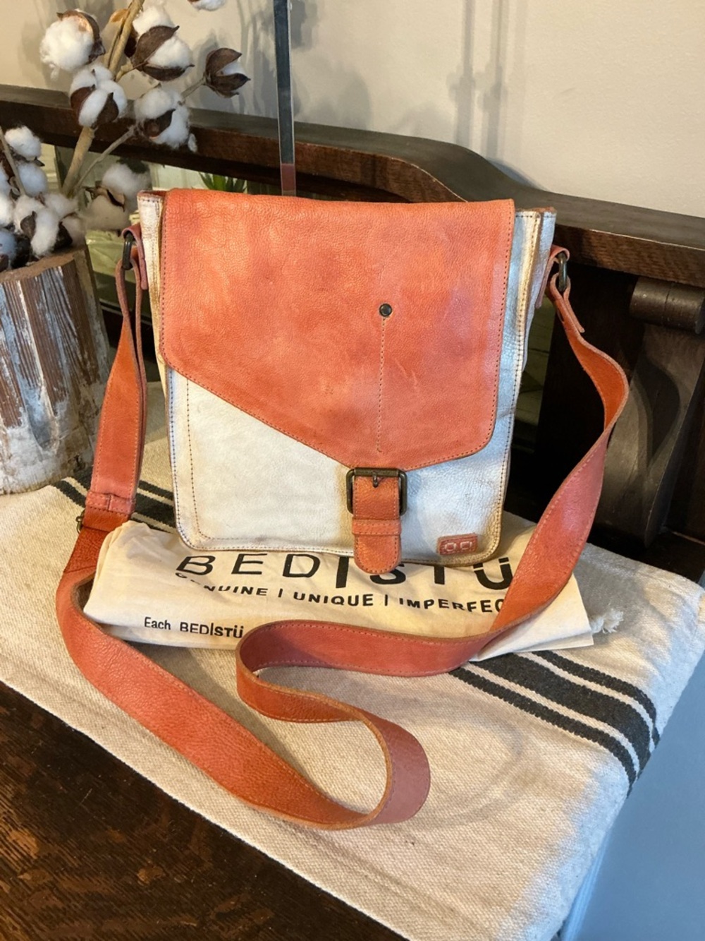 NWOT Bed Stu Leather Venice Beach Crossbody Bag Blush Pink Nectar Lux MSRP $240 - Picture 3 of 12